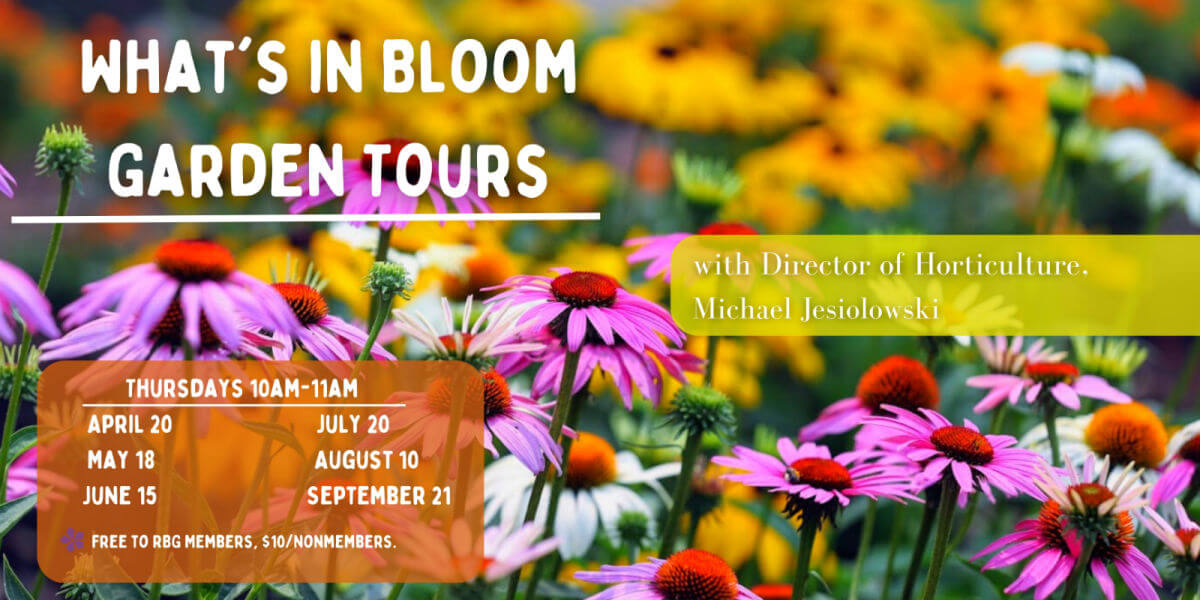 2023 What's in Bloom Tours banner